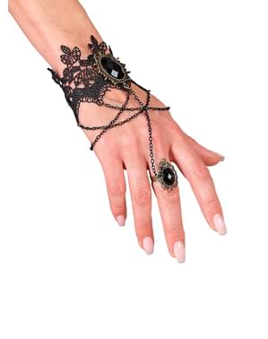 Lace bracelet with ring for women