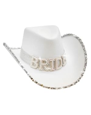 Sombrero blanco de novia