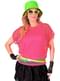 T-shirt en résille rose des années 80 pour femme