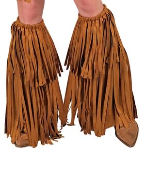 Hippie boot covers with fringes for adults