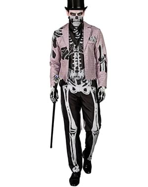 Skeleton costume with suit for adult