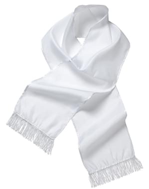 Белый атласный шарф для взрослых
