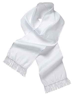 Білий атласний шарф для дорослих