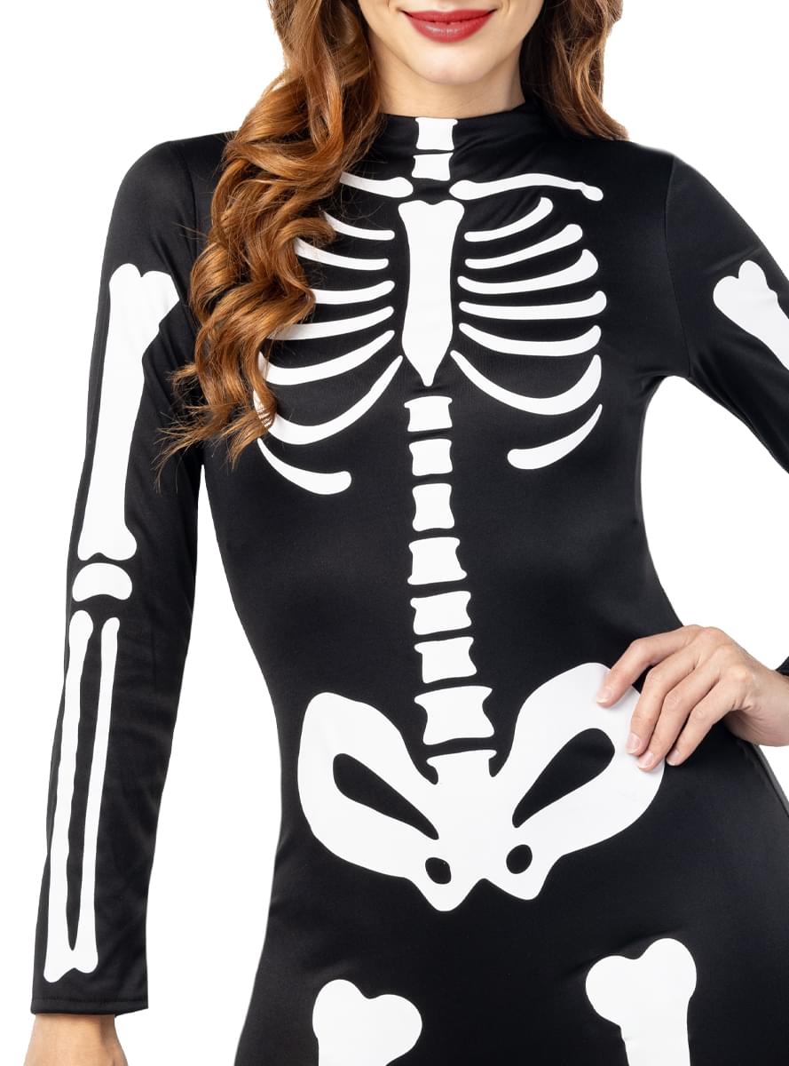 Disfraz de esqueleto silueta para mujer