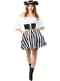 Costume de pirate rayé pour femme - Collection blanche et noire
