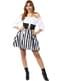 Costume de pirate rayé pour femme - Collection blanche et noire