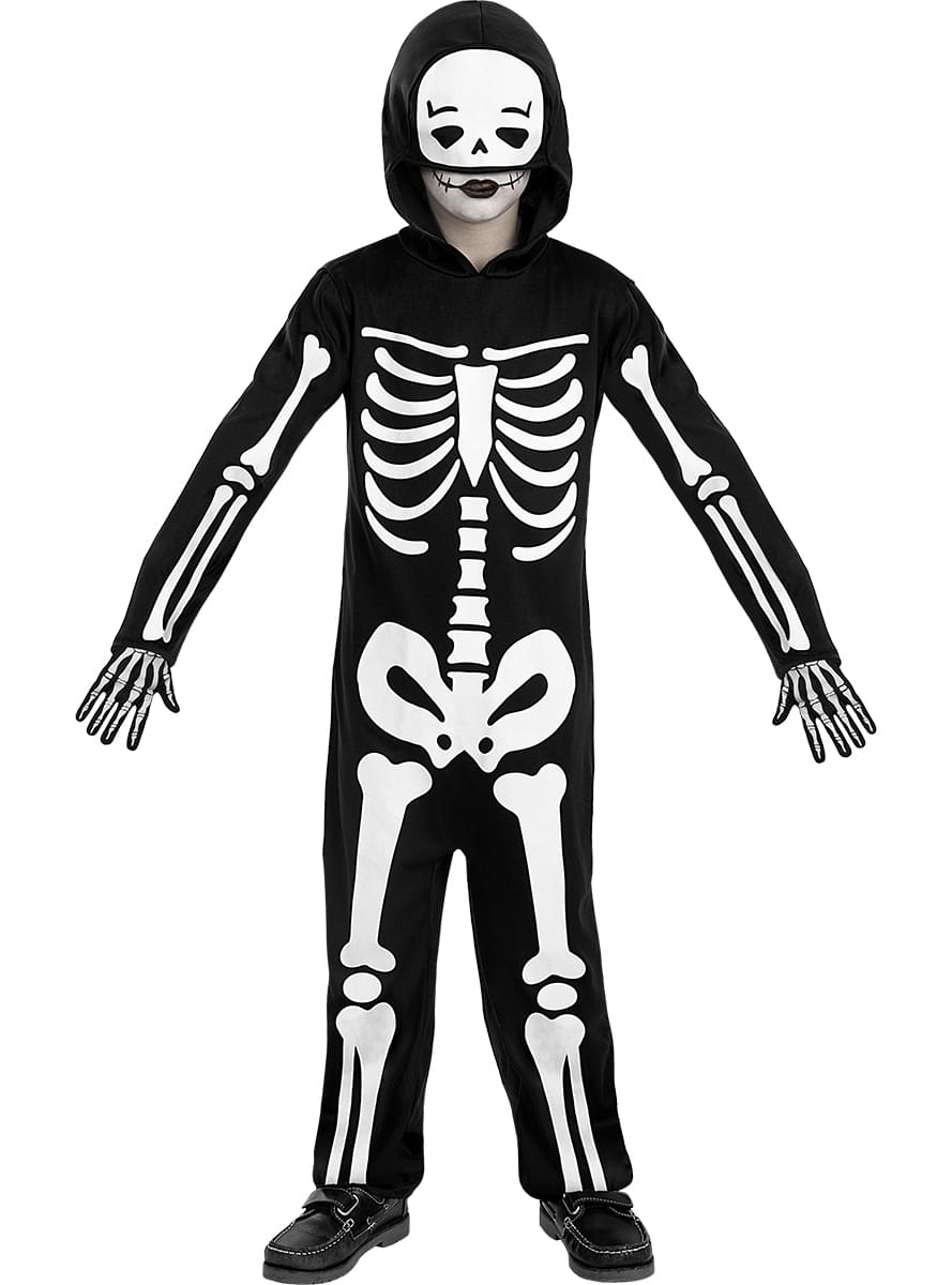 Skelettenkostuum met handschoenen voor kinderen
