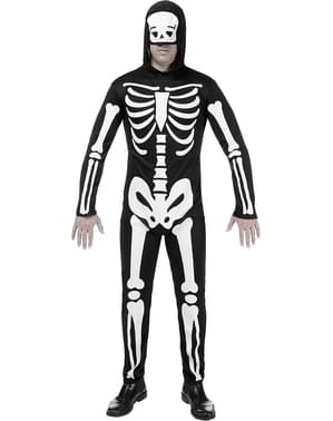 Costume da scheletro fosforescente da uomo