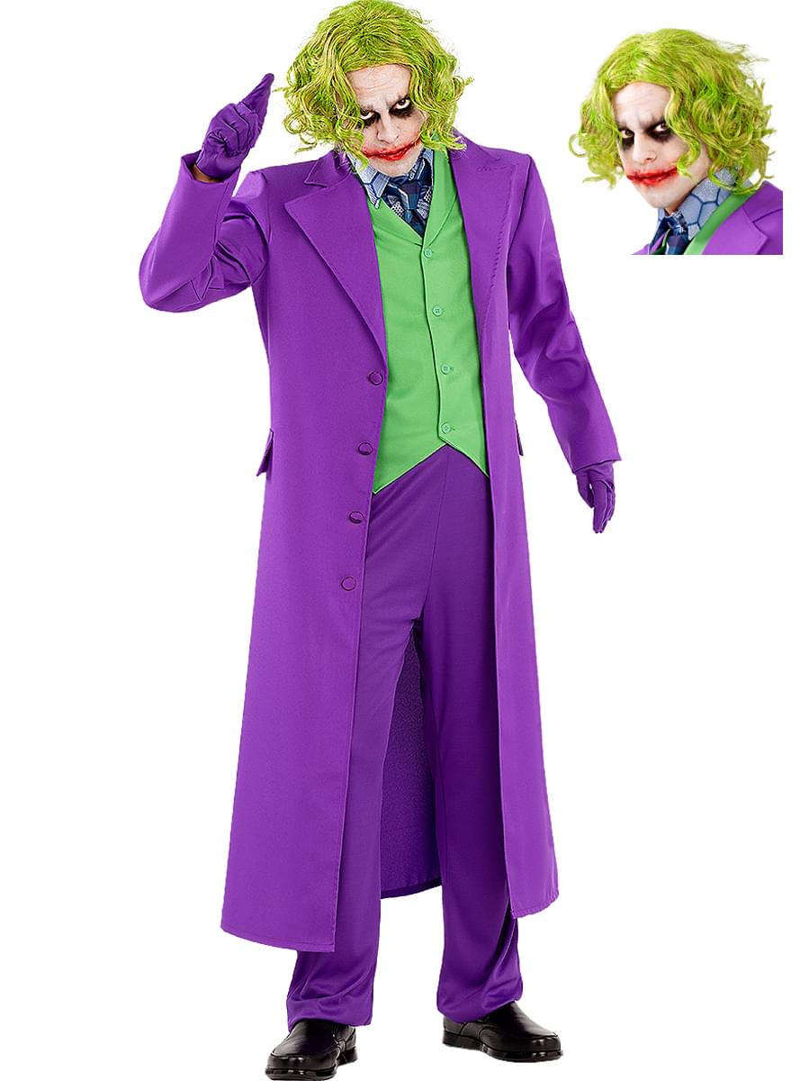 Fato de Joker com peruca tamanho grande - O Cavaleiro das Trevas