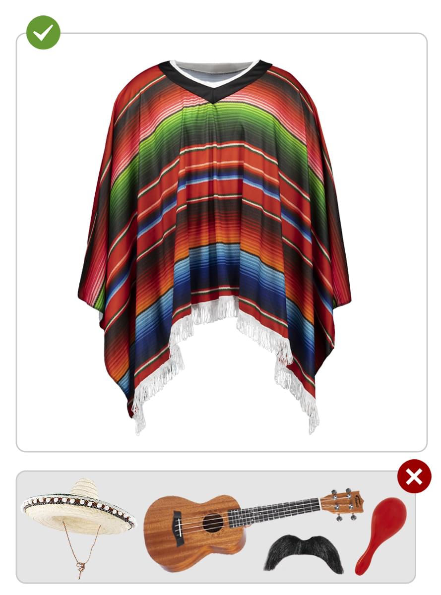 Mexican Poncho for Adults