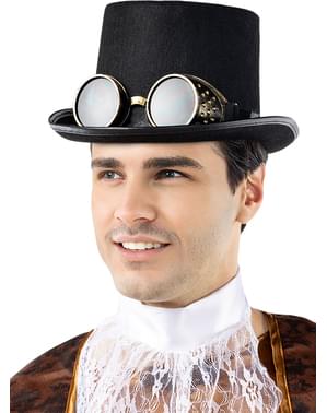 Steampunk cepure ar brillēm pieaugušajiem