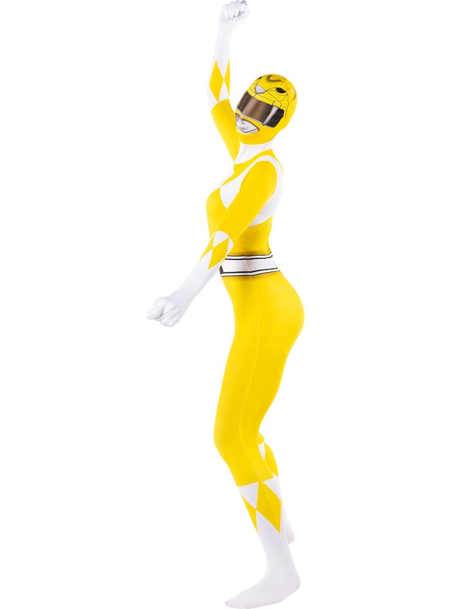 Costum Power Ranger galben a doua piele