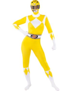 Kollane Power Ranger kostüüm teine nahk