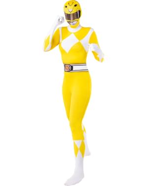Fantasia de Power Ranger amarelo segundo pele