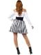 Striped pirate costume for women in large size - Black and White Collection
