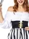 Disfraz pirata a rayas para mujer talla grande - Colección blanca y negra