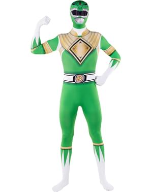 Fato de Power Ranger verde em segunda pele