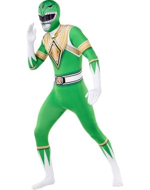 Fato de Power Ranger verde em segunda pele
