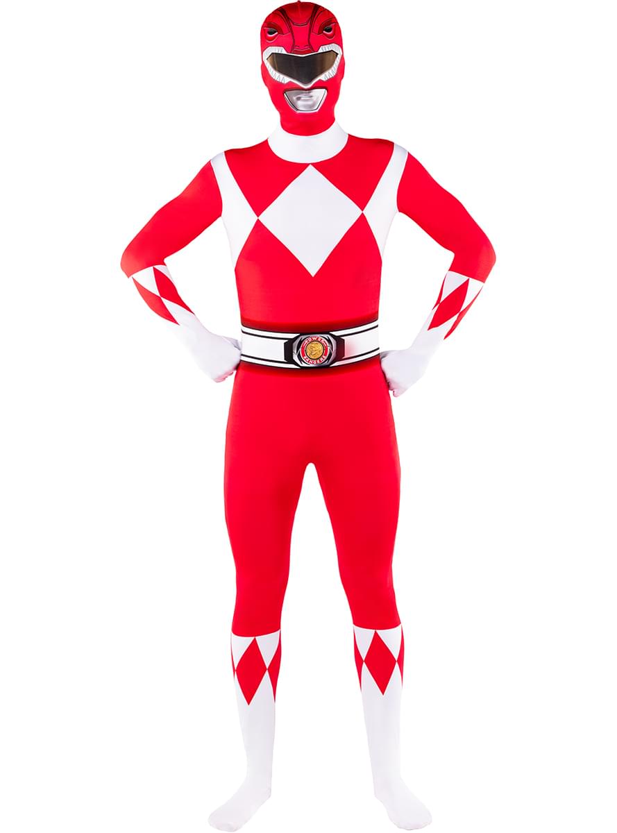 Kostium Power Ranger czerwony z drugiej skóry