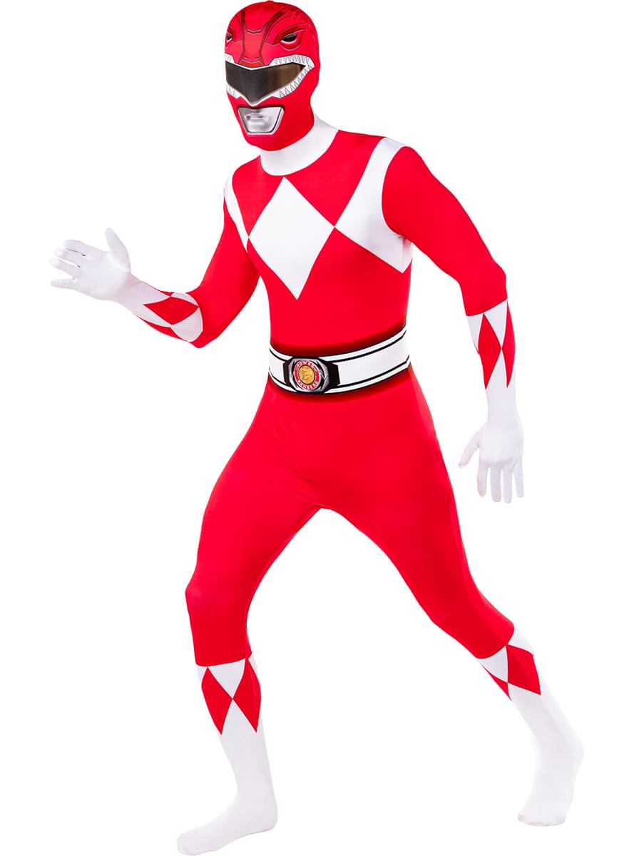 Sarkanais Power Ranger kostīms no otrās ādas lielā izmērā