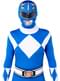 Blå Power Ranger kostume, second skin, stor størrelse