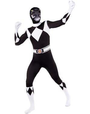 Black Power Ranger Costume Second Skin Large Size