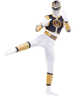Costum Power Ranger Alb dintr-o piesă mărimea mare