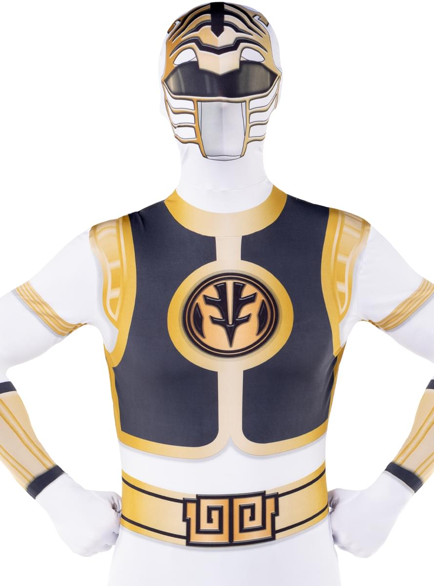 Power Ranger White Second Skin Costume Large Size