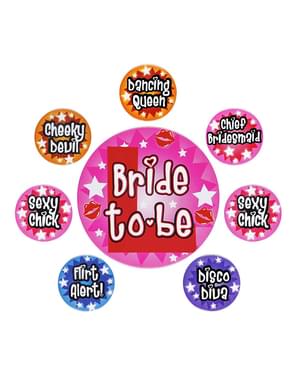 8 badges enterrement de vie de jeune fille