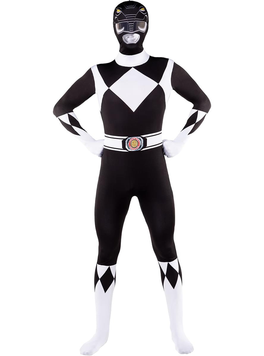 Power Ranger Zwarte Kostuum Tweede Huid