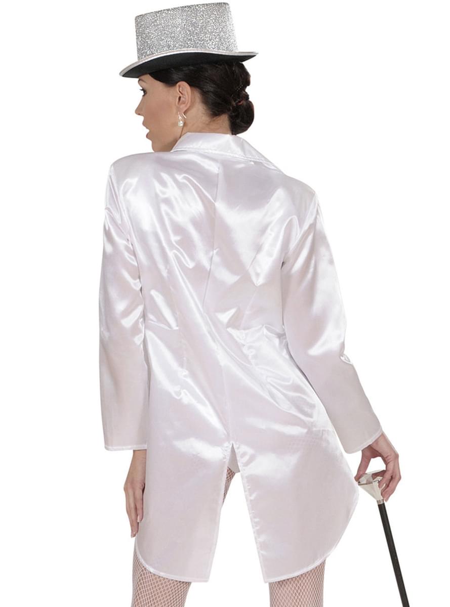 Weißer Satin Frack für Damen