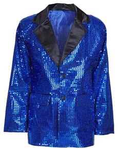 Veste bleue à paillettes homme grande taille
