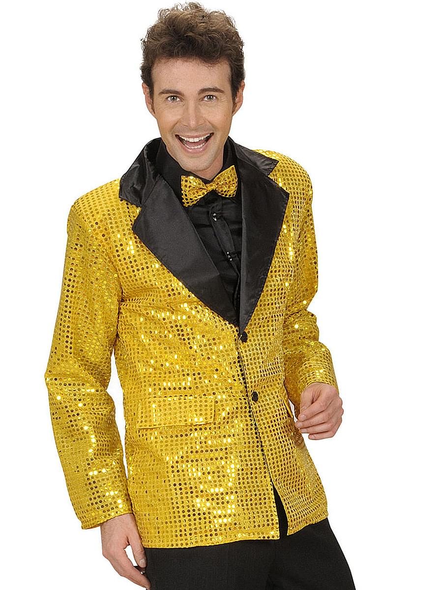 Man's Gold Sequinned Jacket. Express delivery Funidelia