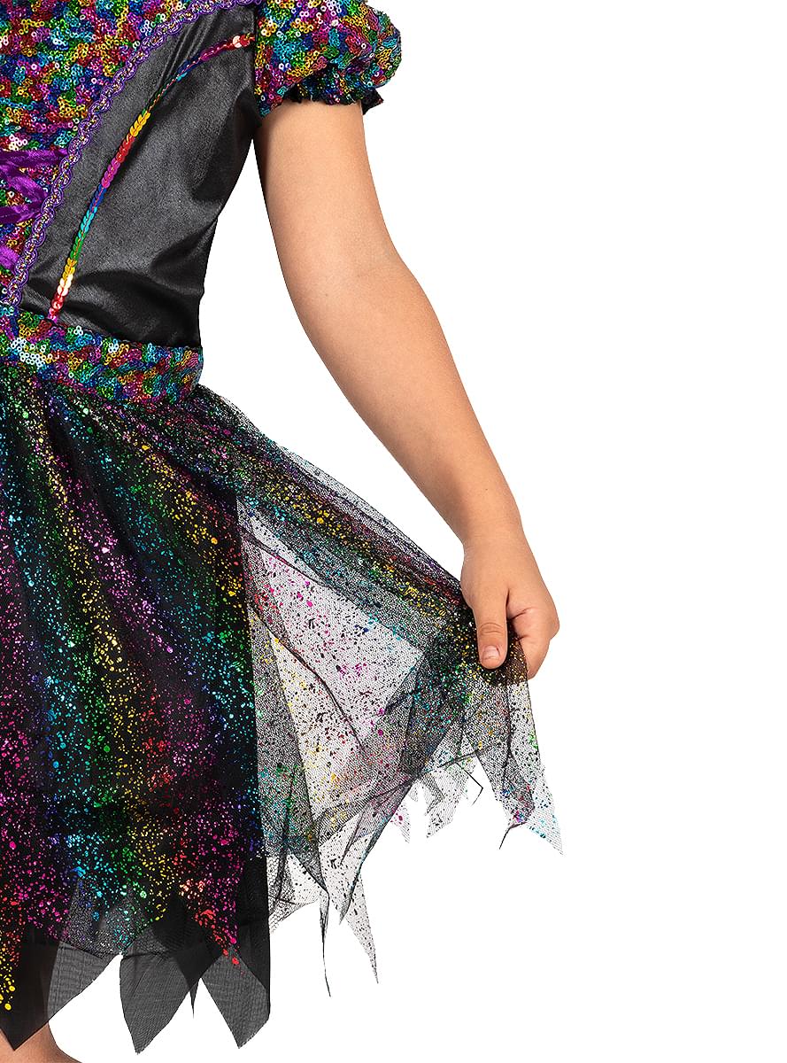 Fato de bruxa glitter para menina