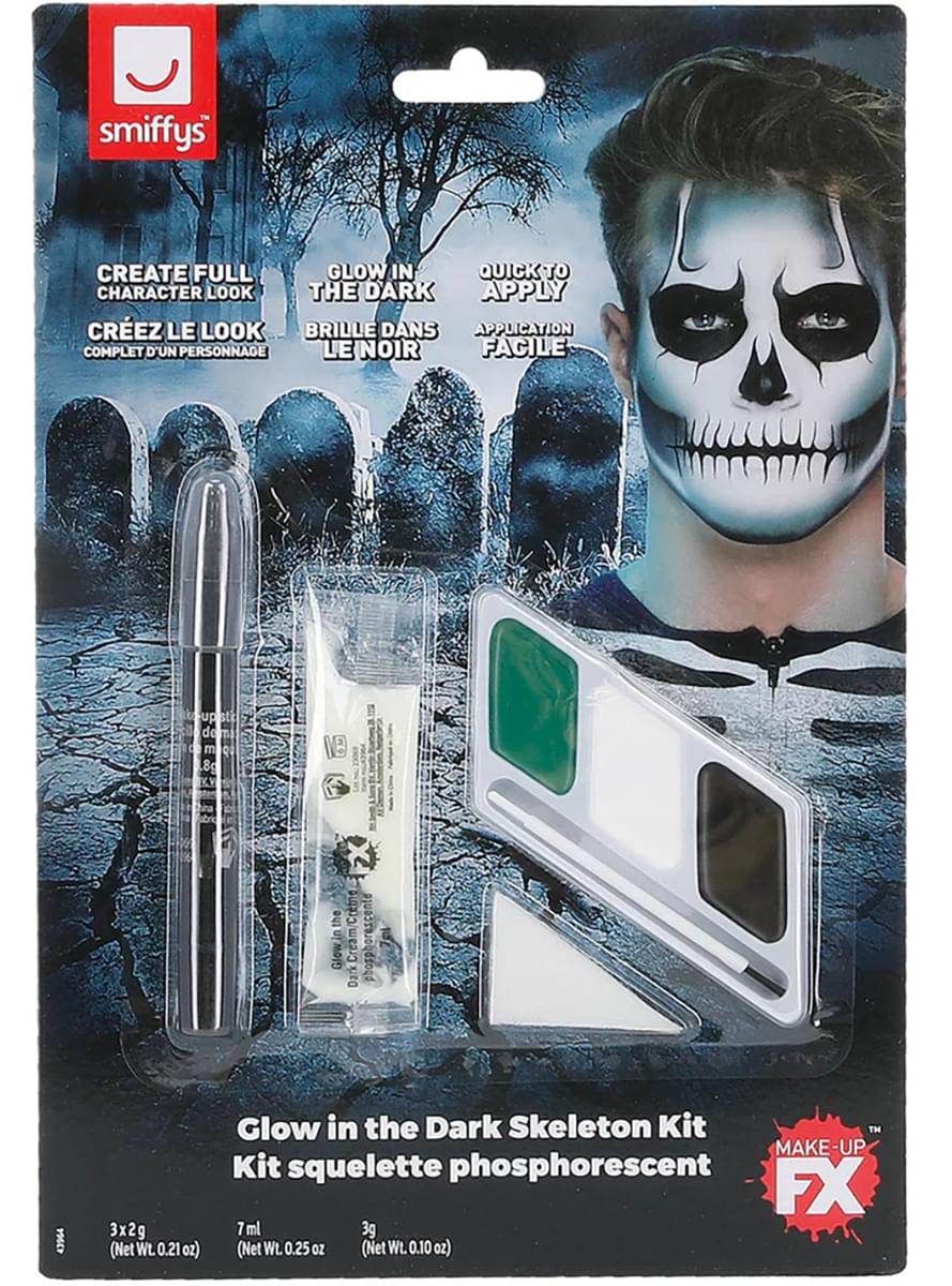 Skeleton Glowing in the Dark Make-Up
