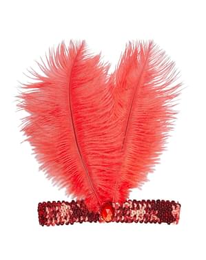Bentiță de păr anii 20 roșie pentru femeie