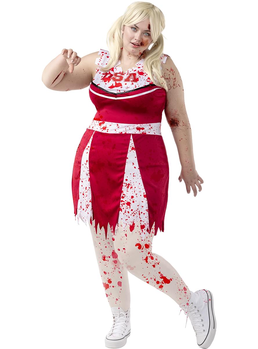 Maskeraddräkt zombie cheerleader för henne stor storlek