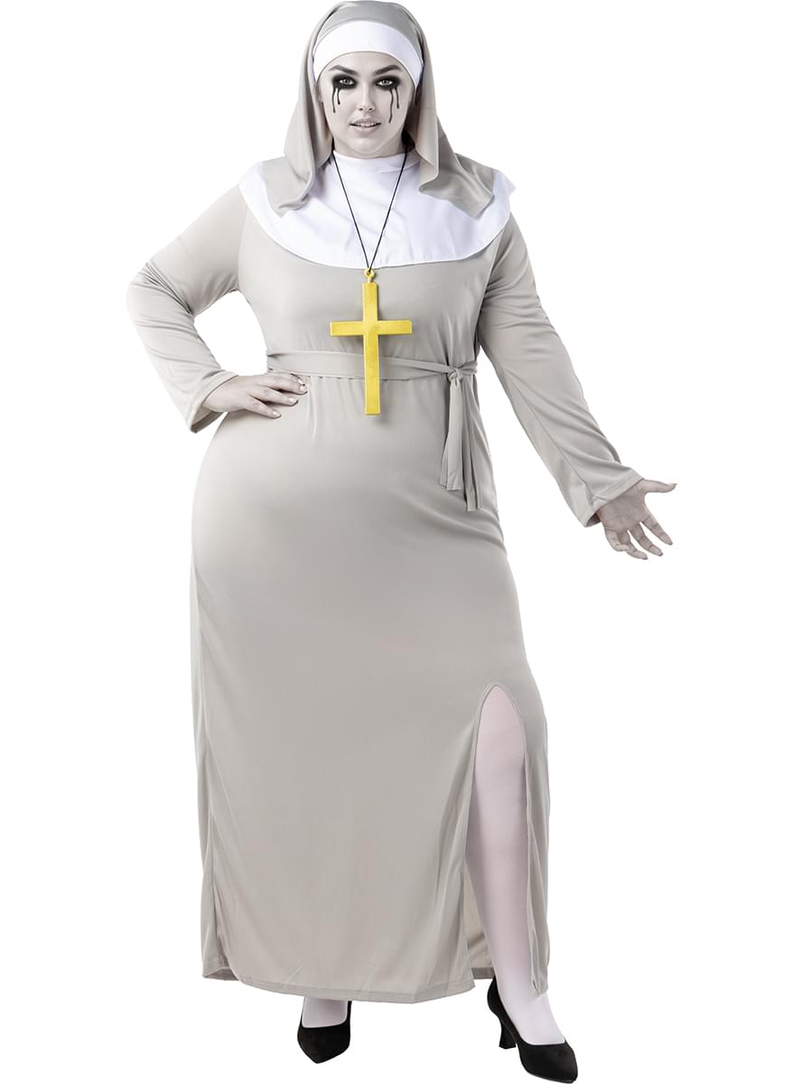 Disfraz de monja zombie para mujer talla grande