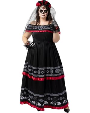 Day of the Dead Kostume til Kvinder Plusstørrelse