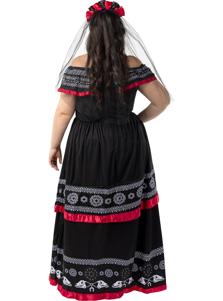 Fato de Dia de los Muertos para mulher tamanho grande