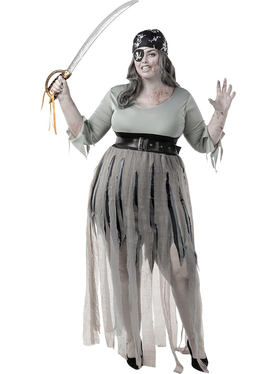 Zombie pirat kostume til kvinder plus størrelse