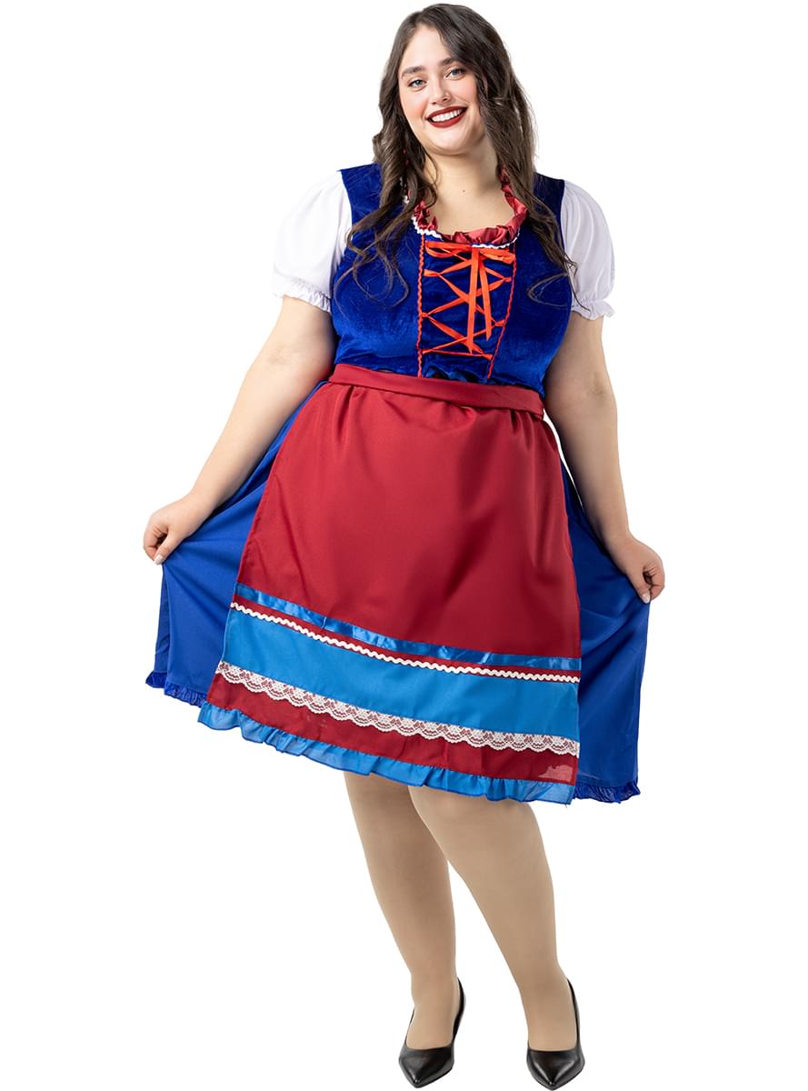 Disfraz de Tirolesa deluxe para mujer talla grande