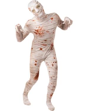 Fantasia de múmia de segunda pele para adulto