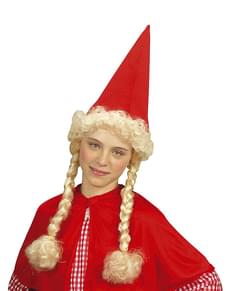 Chapéu de gnomo com tranças para menina