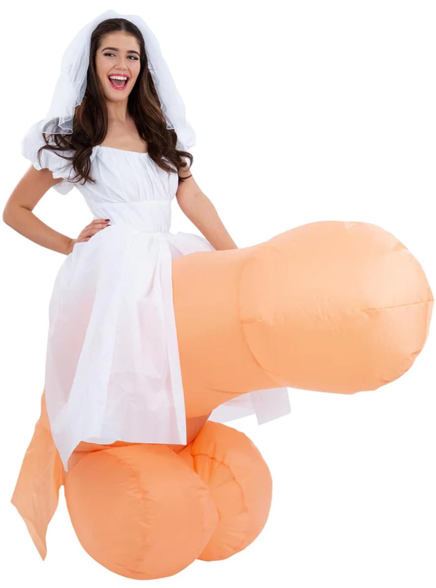 Inflatable Penis Bride Costume for Adults