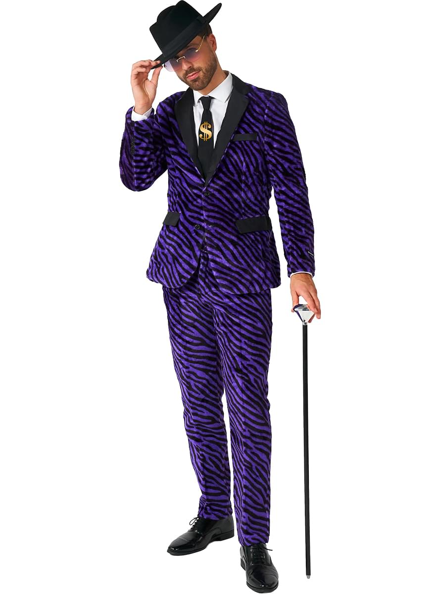 Pimp Faux Fur Purple Anzug - Suitmeister