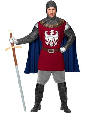 Disfraz de caballero medieval granate para hombre