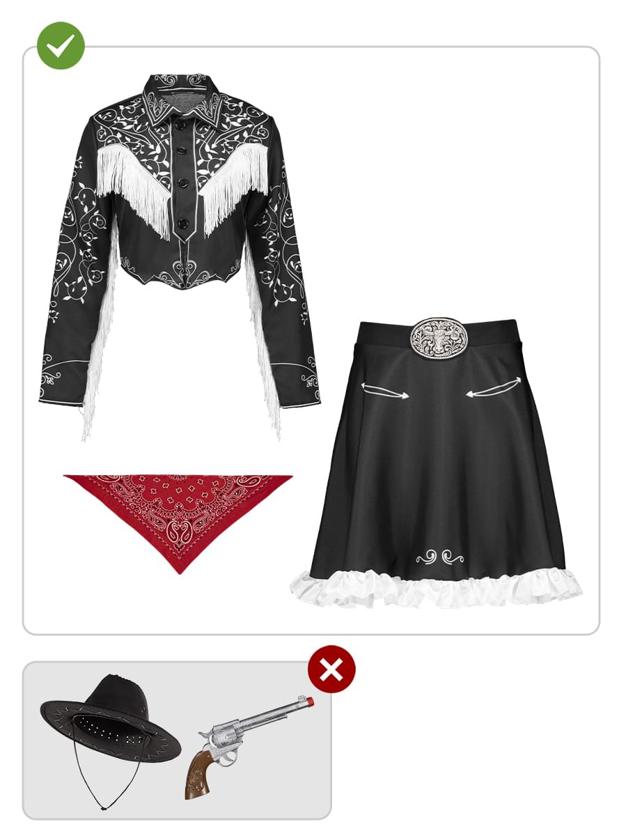 Dame cowboy Kostyme for store størrelser
