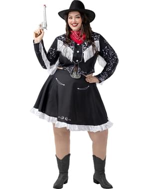 Stór stærð kvenkyns kúrekakostými með byssu