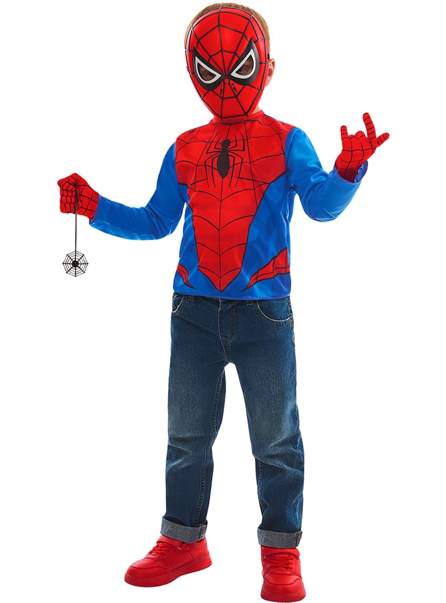 Spiderman kostume sæt til dreng